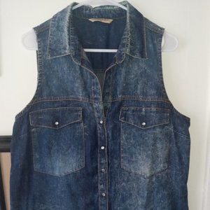 Sleeveless Denim Shirt